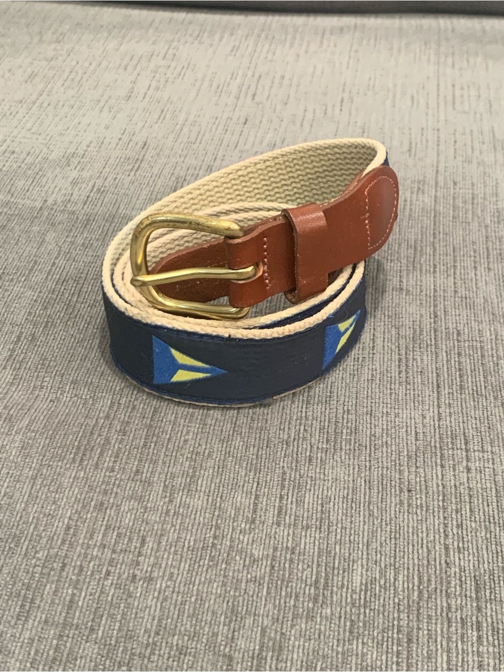 North Cove Yacht Club Tab & Buckle Belt on Natural Cotton Web 34